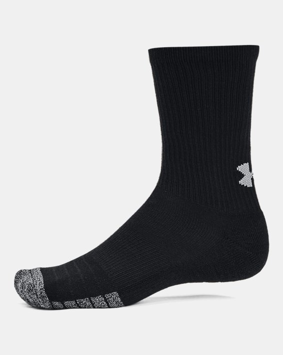 Adult HeatGear® Crew Socks 3-Pack, Black, pdpMainDesktop image number 3